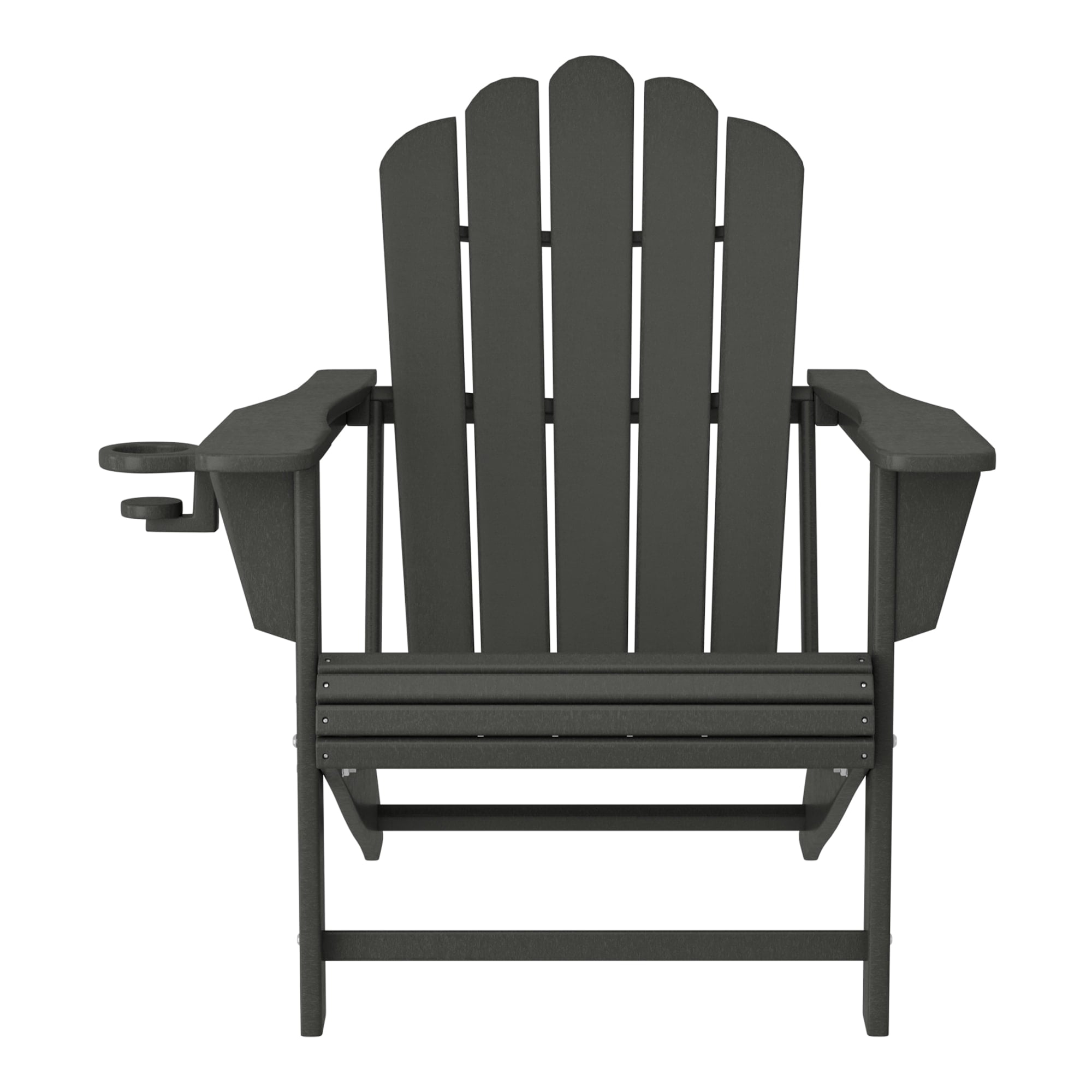WestinTrends Highland Outdoor Patio HDPE Adirondack Chairs With Cup Holders (Set of 8), Gray
