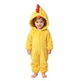 thumbnail image 3 of RTKFRFLM Toddler Chicken Halloween for Boys Girls, Yellow Plush Hooded Onesie with Beak and Red Comb, Cozy Animal Jumpsuit for Farm Dress Up and Trick or Treat, 3 of 9