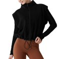 thumbnail image 1 of Chaleco Corto de Forro con Cremallera para Mujer, Abrigo Corto Cálido de Invierno Sin Mangas con Cuello Alto. Negro S, 1 of 7