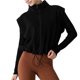 thumbnail image 1 of Chaleco Corto de Forro con Cremallera para Mujer, Abrigo Corto Cálido de Invierno Sin Mangas con Cuello Alto. Negro L, 1 of 7