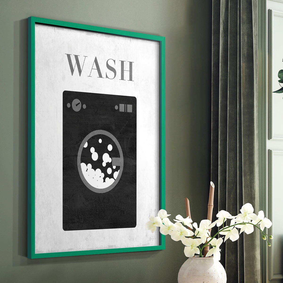 Wash Framed Print in Green Solid Wood 11 x 14 Framed Print