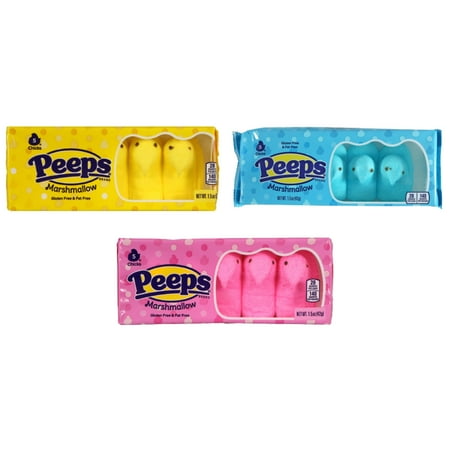 IOS Easter Sweet Treats Chick Shaped Yellow, Pink, And Blue Marshmallows For Party Favors, Gift Packs, Egg Stuffers, Prizes, Keepsakes, Pinatas, and Gift Packages, (3packs/set)
