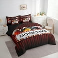 thumbnail image 3 of Manfei Vintage Film Bedding Comforter Set 7pcs for Kids, Cinema Tricket Time Queen Bedding Sets, Movie Theater Theme Reversible Queen Sheet Sets, Breathable Home Decor, 3 of 7