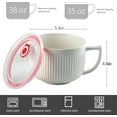 thumbnail image 2 of Oversized Soup Bowls with Handles, 38oz Microwave Ramen Bowl with Lid - Set of 2 (White), 2 of 7