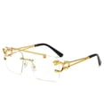 thumbnail image 3 of Gafas de sol sin montura con degradado, estilo masculino, gafas de sol de doble haz para mujer, 3 of 5
