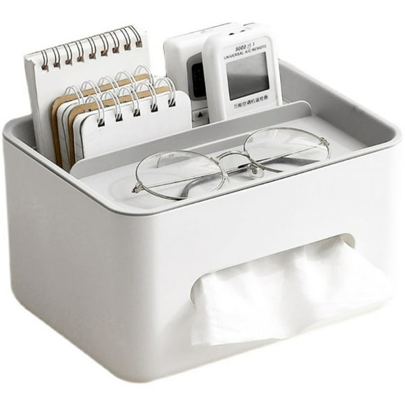 Cubierta de la Caja de Tejidos Multifuncional Rectangular Tissue Holder Cubierta de la Caja, Caja de Papel de Tejido Facial, Contenedor Del Dispensador de Tejidos, Elegante Soporte de Control Remoto D