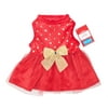 Holiday Time Red Polka Dot Sparkle Bow Dress Xs