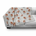 thumbnail image 2 of Fox Soft Flannel Fleece Throw Blanket, Wild Animal Character with Scooter Little Repeating Trees, Cozy Plush for Indoor and Outdoor Use, 50" x 60", Burnt Orange Indigo, by Ambesonne, 2 of 5