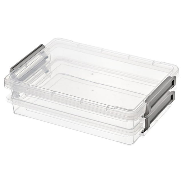 Recipientes de plástico apilables con tapas transparentes de cierre duradero,