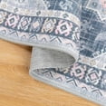 thumbnail image 5 of MeyJey Oriental Indoor Area Rug 2'x3' Non-Slip Machine Washable Vintage Distressed Floor Carpet for Living Room Bedroom Dining Kitchen Hallway, Gray/Blue/Navy, 5 of 15