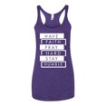 thumbnail image 2 of Wild Bobby Have Faith Pray Hard Stay Humble Inspirational/Christian Women Tri-Blend Racerback Tank Top, Purple Rush, Medium, 2 of 6