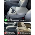 thumbnail image 5 of KBH Center Console Cover for 2011-2016 F250 F350 Super Duty, Middle Console Armrest Lid Cover Protector for Truck Interior Accessories, Darkgray Washable Fabric(Jump Seat Console Only), 5 of 7