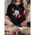 thumbnail image 1 of Camiseta de manga corta para mujer, camisetas tipo túnica, trajes de regalo cómodos, ropa deportiva, camisetas de verano, camiseta básicaWomen's Fun Leaf Print T-Shirt - Casual Crew Neck, Short Slee, 1 of 6