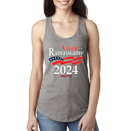 Wild Bobby Vivek Ramaswamy 2024 Truth Campaign American Flag Truth Political Women Racerback Tank Top  Heather Grey  Large