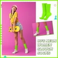 thumbnail image 3 of Slouch Socks 80s Neon Knee High Socks for Womens/Girls St. Patrick's Green Socks(Sock Height 13.78-14.96in), 3 of 5