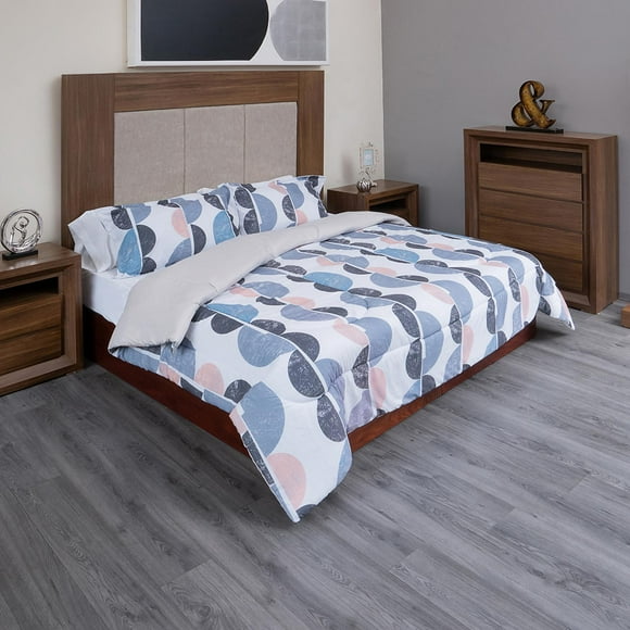 Set Edredón Polo One Corey Figuras 100% Poliéster gris Individual