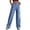 Blue, variant on Eddoyee Womens High Waist Cargo Wide Leg Denim Pants Stretch Casual Jeans S-XXL