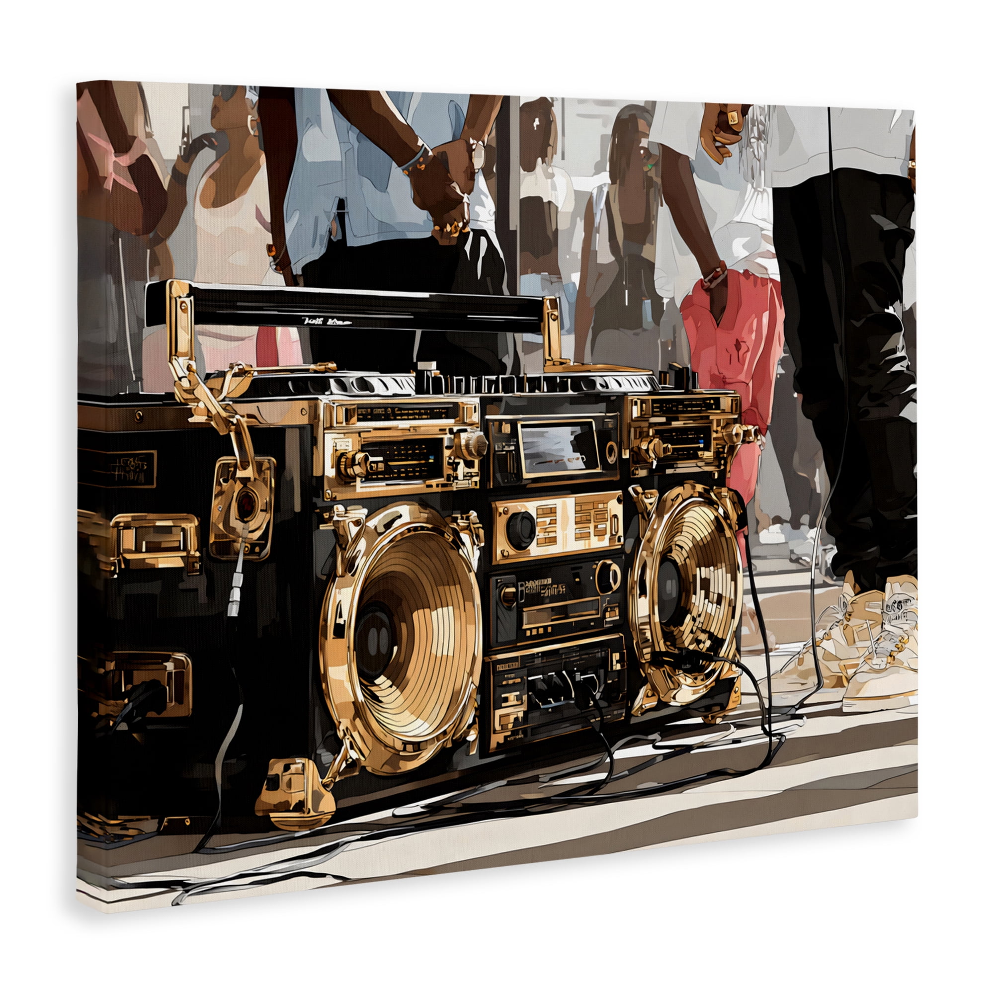 Stupell Industries Golden Stereo Hip Hop Beats Canvas Wall Art, design by Franklyn Gregory