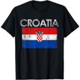 thumbnail image 2 of Vintage Croatia Croatian Flag Pride Gift T-Shirt, 2 of 3