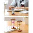 thumbnail image 2 of Reloj de arena amarillo Temporizador de arena de 3 minutos Reloj de arena Reloj redondo Temporizador de madera, 2 of 5
