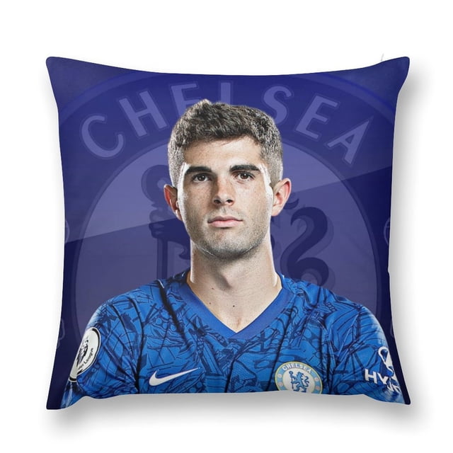 Christian PulisicFundas de almohada de terciopelo con tema, regalos de funda de almohada, decoración para el hogar, cojín de lanzar, regalo de cumpleaños para fans y parejas. 56*56cm.