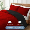 thumbnail image 6 of Peace Nest 3-Piece Lightweight Solid Reversible Quilted Down Alternative Comforter and Shams Bedding Set, King, 6 of 6