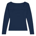 thumbnail image 4 of Summer Tops for Women Fashion Fall Clothes Cutout Tops Long Sleeve Ribbed Slim Shirts Tee Tshirts on Sale, 4 of 4