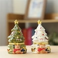 thumbnail image 6 of Ceramic Christmas Tree Candle Holder, Hand-Painted Bear Trinket Box, Hinged Jewelry Organizer, Christmas Decorations for Home & Gift Giving, Christmas Decorations 4.53 inch, 6 of 6