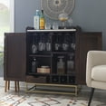 thumbnail image 4 of Blair Rattan Bar Cabinet, Brown with White Marble Top, 4 of 17