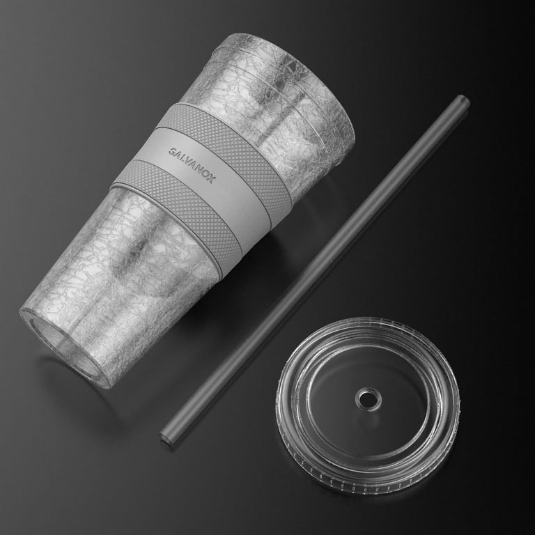 Galvanox Iced Coffee Cup with Lid and Straw, 20oz Reusable