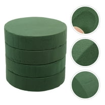 HOMEMAXS  4 Pcs Green Foam Blocks Rounds Flower Clay Bricks Floral for Arrangements