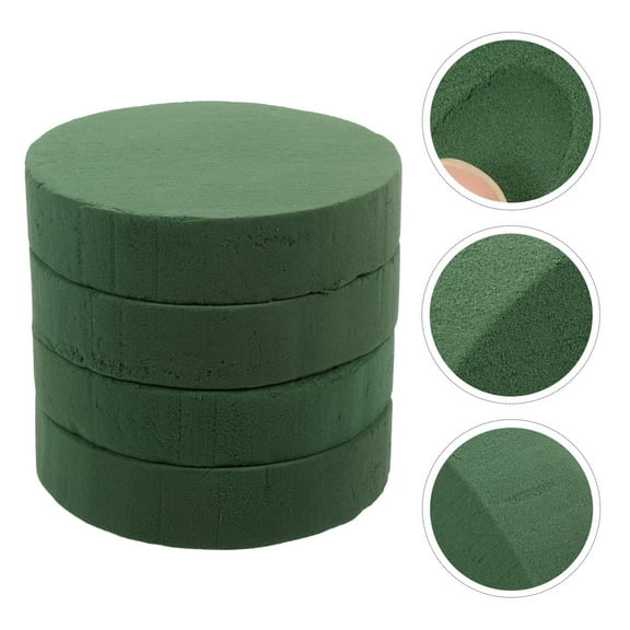 HOMEMAXS  4 Pcs Green Foam Blocks Rounds Flower Clay Bricks Floral for Arrangements