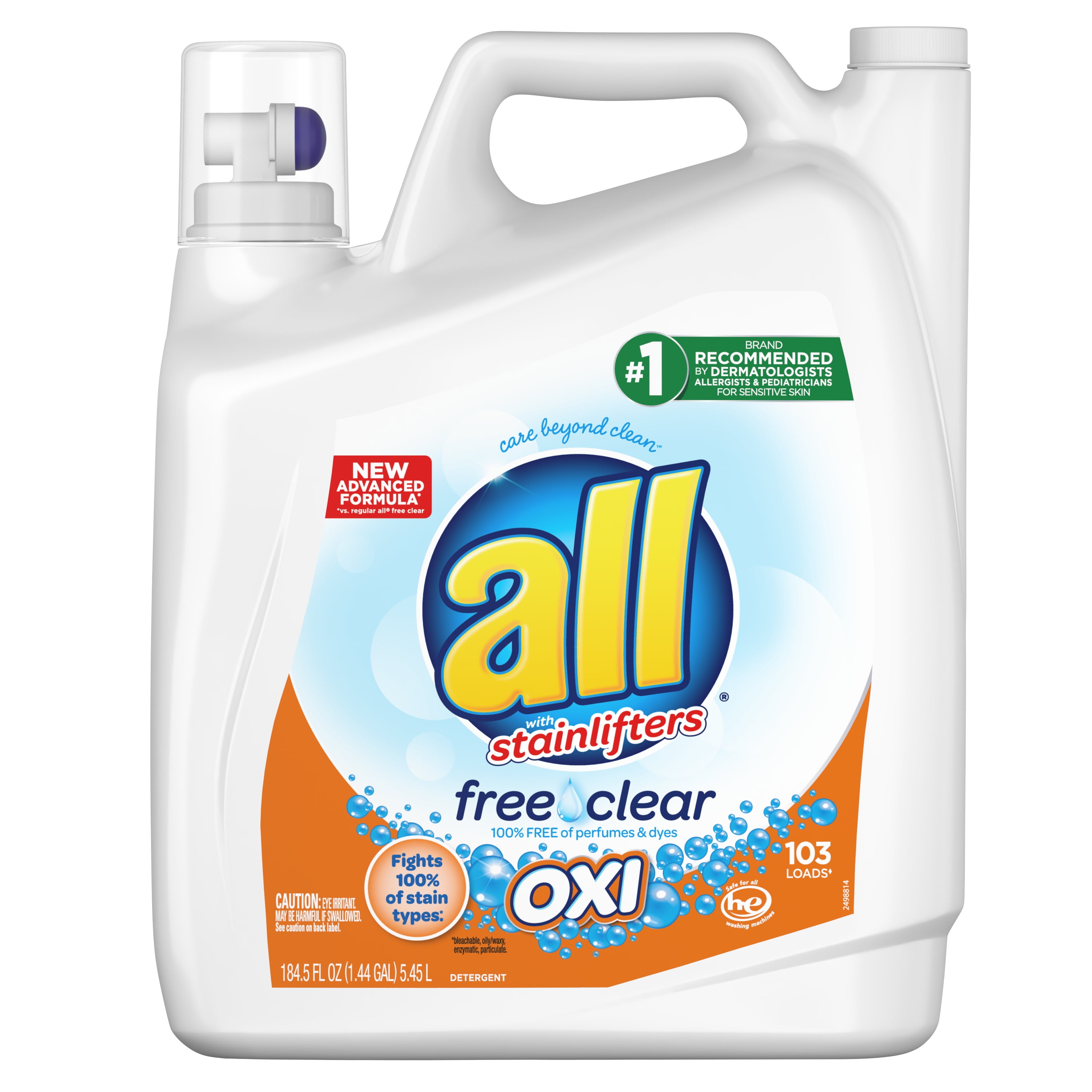 all-free-clear-oxi-for-sensitive-skin-liquid-laundry-detergent-184-5-fl-oz-walmart