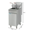 thumbnail image 3 of 40 lb. Floor Standing Natural Gas Commercial Fryer with 90,000 BTU in Stainless-Steel, ETL Listed (KM-FDF40-NG), 3 of 10