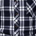 thumbnail image 4 of Mens Shirts Long Sleeve Plaid Flannel Loose Turndown Collar Buttons Shirt Jacket White L, 4 of 4