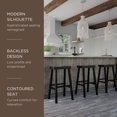 thumbnail image 4 of Open Box Maven Lane Vincent Wooden Rustic Bar Stool, Antiqued Black Finish, 4 of 7