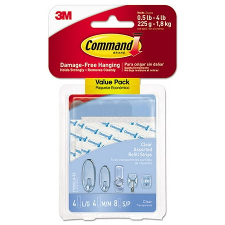 

Command 2PK Assorted Refill Strips Clear 16/pack
