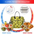 thumbnail image 4 of Ninja Cat Yellow Pattern Insulated Leakproof Lunch Box for Women, Large Lunch Bag for Tween Teen Adult, Loncheras Para Mujer for Work Beach Travel Picnic Camping, 4 of 6