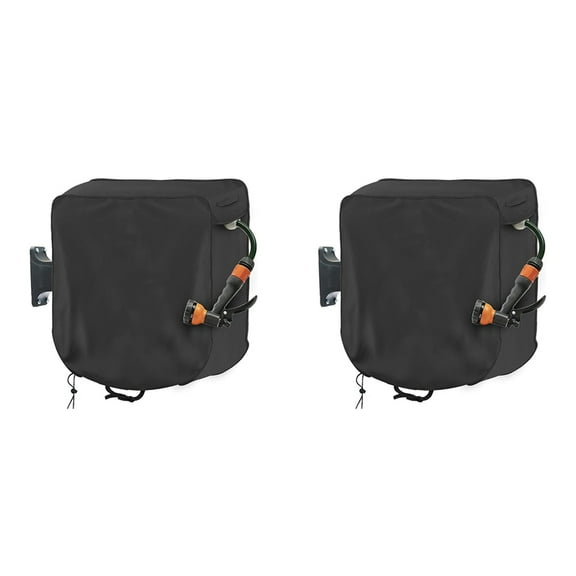 2X Square Hose Turntable Cover Wall-Mounted Retractable Hose Reel Cover Waterproof and Sunscreen 420D
