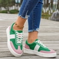 thumbnail image 6 of Womens Retro Low Top Platform Casual Shoes Bright Pink Faux Suede Non Slip Thick White Sole Comfort for Walking Shopping Daily Wear Ladies Sneakers 39, 6 of 7