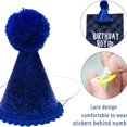 thumbnail image 2 of Adorable Cartoon Bandana Scarf & Party Hat Set for Small to Medium Breeds - Soft Cotton, Polyester, and Spandex Blend - Woven Construction - Fun Birthday Accessory for Pets, 2 of 5