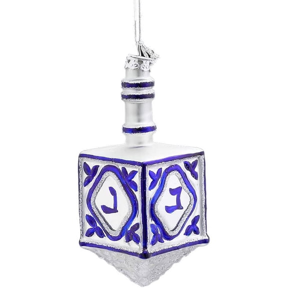 Kurt S. Adler Noble Gems Glass Jewish Dreidel Ornament, 4-1/4-Inch