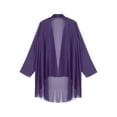 thumbnail image 4 of Oyolan Gilets Kimono pour Femmes en Mousseline Transparente, Cache-Maillots Décontractés Amples, Boléro Ouvert à l'Avant, Vêtement d'Extérieur Violet P, 4 of 5