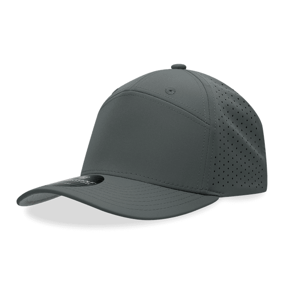 Decky 6416 7 Panel Perforated Cap-Charcoal