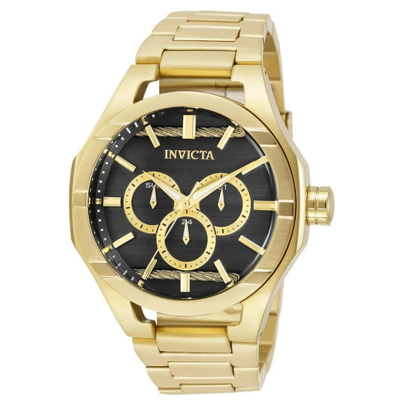 Invicta Men's 31831 Bolt Quartz Chronograph Black, Gold Dial Watch