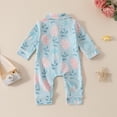 thumbnail image 4 of Hessimy Newborn Baby Girl Golf Outfit Smocked Golf Cart Bubble Romper Ruffle Onesie Bodysuit Infant Summer Clothes(Green, 4 of 9