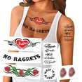 thumbnail image 1 of Disfraz de Halloween para mujer, color blanco, con tatuajes temporales, 1 of 7