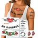 thumbnail image 1 of Disfraz de Halloween para mujer, color blanco, con tatuajes temporales, 1 of 7