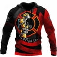 thumbnail image 3 of Sudadera con capucha de bombero para hombre, sudadera con estampado 3D, sudadera con capucha de diseñador de manga larga de otoño para hombre, 3 of 5