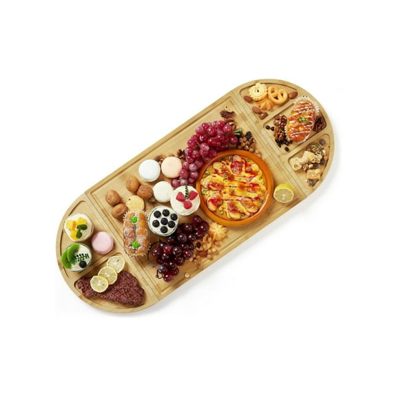 3 Pack Bamboocharc uterieBoards Set, Large Bamboo Cheese Board Set With Deep Juicy Groove for Kitchen, Chopping Board Set for Entertaining